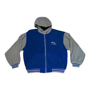 VTG NY Giants Men's Pro Player Reversible‎ Fleece Jacket Large Blue/Gray Black